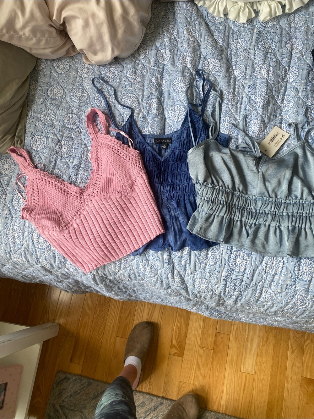 Mango Pink Knit Cropped Knit Tank plus two other going out tops (one NWT)